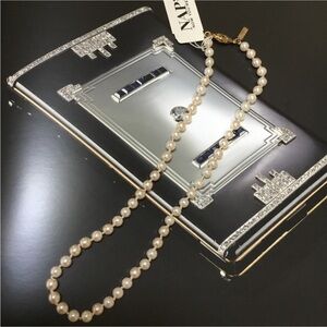 Napier Vintage 1950’s Faux Glass Hand Knotted Pearl Necklace